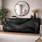 Wave Sideboard – Sculptural Solid Wood Storage Cabinet for Luxury Living Room