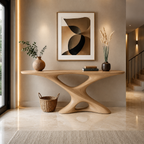 X-Base Console Table – Sculptural Solid Wood Entryway Table