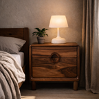 Solid Wood Nightstand – Modern Natural Bedside Table