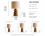 Pebble Wood Table Lamp – Solid Wood Stacked Bedside Lamp for Bedroom Decor