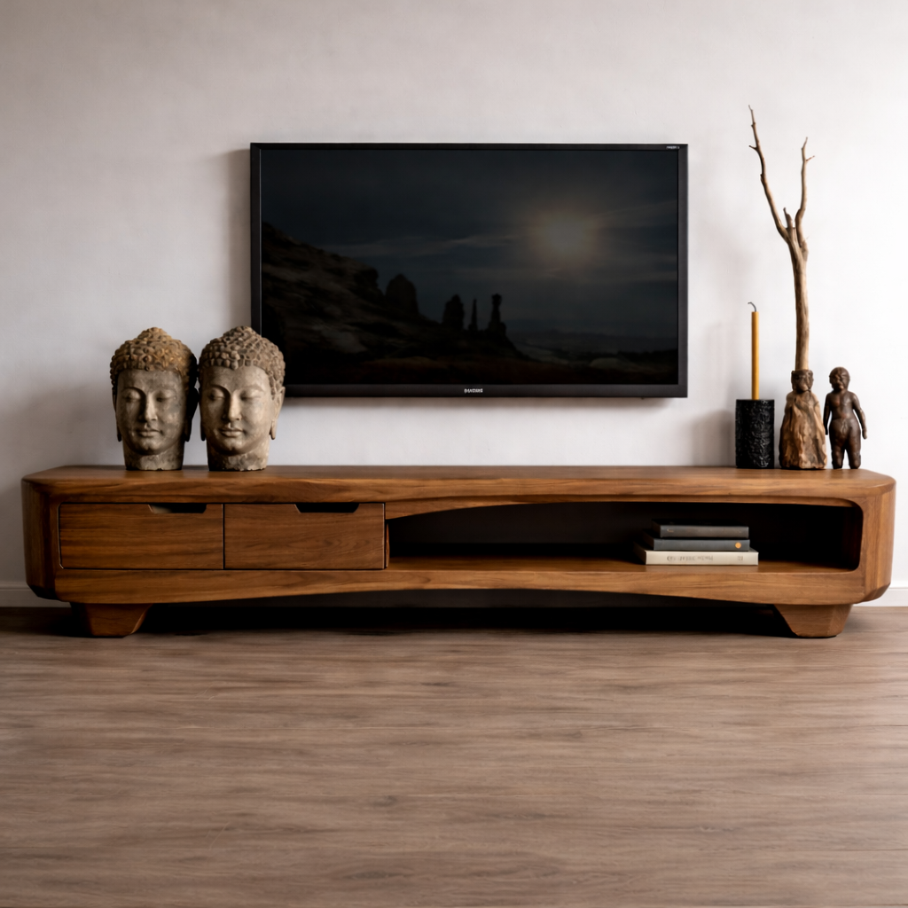 Solid Wood Modern TV Console – Clean-Line Media Stand