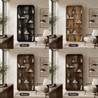 Organic Wood Bookshelf – Solid Wood Display Shelf for Living Room Decor