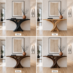 Sculptural Fluted Wood Console Table