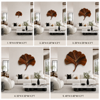 Ginkgo Leaf Wood Wall Clock – Solid Wood Decorative Clock for Living Room Decor