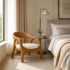 Sculptural Open Frame Wood Armchair