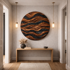 Carved Wooden Wall Art – Modern Natural Leaf Wall Sculpture