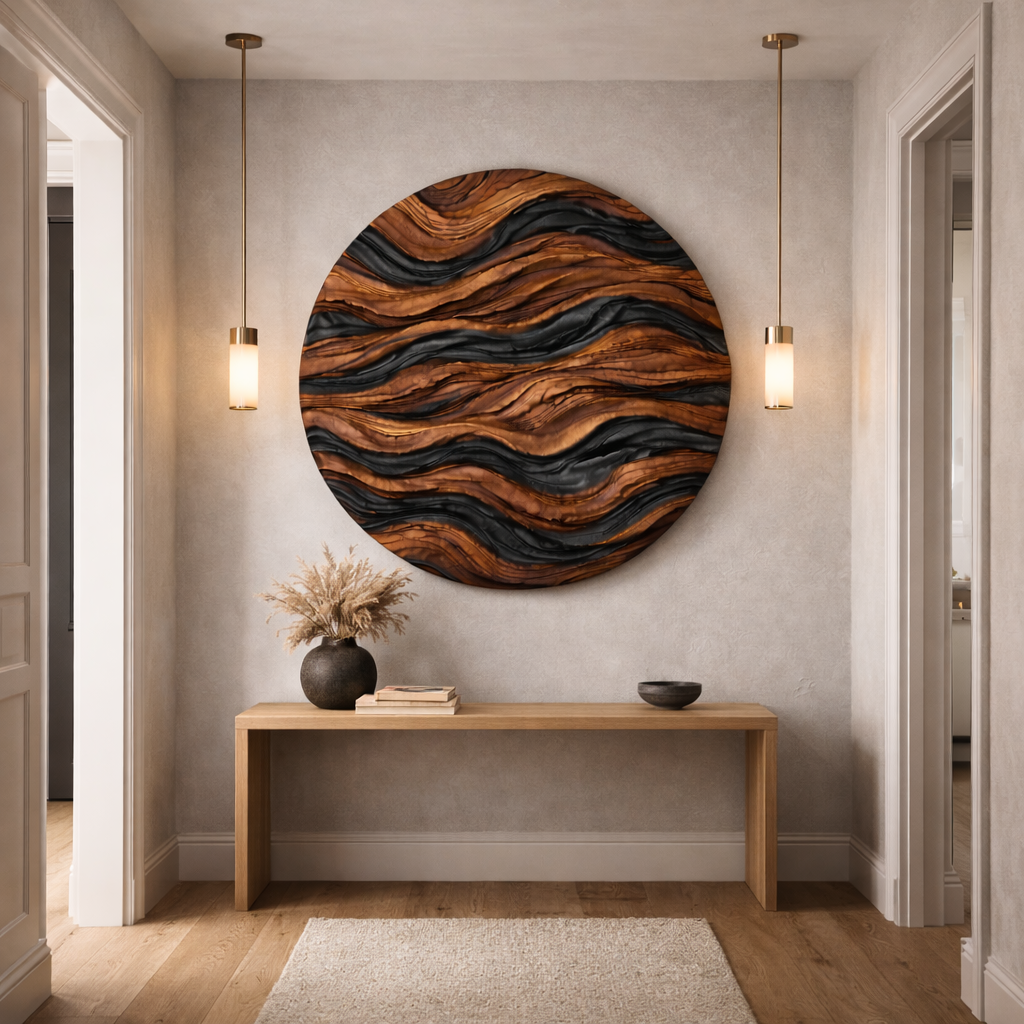 Carved Wooden Wall Art – Modern Natural Leaf Wall Sculpture