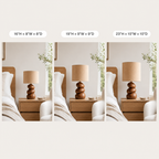 Pebble Wood Table Lamp – Solid Wood Stacked Bedside Lamp for Bedroom Decor