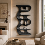 Vertical Bookcase – Sculptural Solid Wood Display Shelf