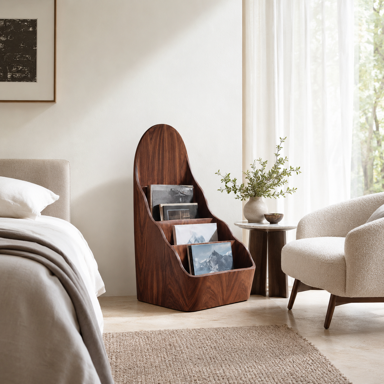 Magazine Rack – Solid Wood Display Stand for Living Room