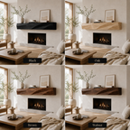 Wood Fireplace Mantel – Solid Wood Floating Shelf for Living Room Decor