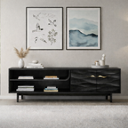 Solid Wood TV Stand – Modern Natural Media Console