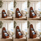 Magazine Rack – Solid Wood Display Stand for Living Room
