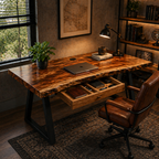 Executive Desk – Solid Wood Desk with Drawers for Luxury Home Office Decor