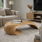 Wave Coffee Table – Sculptural Solid Wood Table for Luxury Living Room