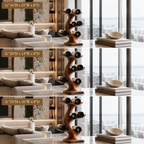 Tree Branch Wood Wine Rack – Solid Wood Bottle Display Stand for Home Bar Decor