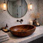 Vessel Sink – Handcrafted Solid Wood Sink for Luxury Spa Bathroom