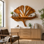 Ginkgo Leaf Sculptural Wood Wall Shelf