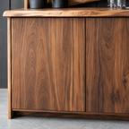 Live Edge Wood Home Bar Cabinet
