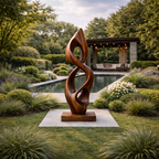 Wooden Outdoor Sculpture – Modern Natural Art Decor