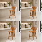 Wood Bar Stool – Solid Wood Counter Chair for Kitchen Island Decor