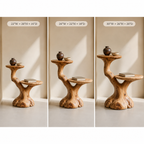 Tree Stump Side Table – Solid Wood Accent Table for Living Room