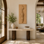 Crocodile Wood Wall Art – Solid Wood 3D Relief Carving for Bedroom Decor