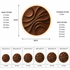 Round Wood Wall Art – Solid Wood Backlit Wall Decor for Bedroom Decor