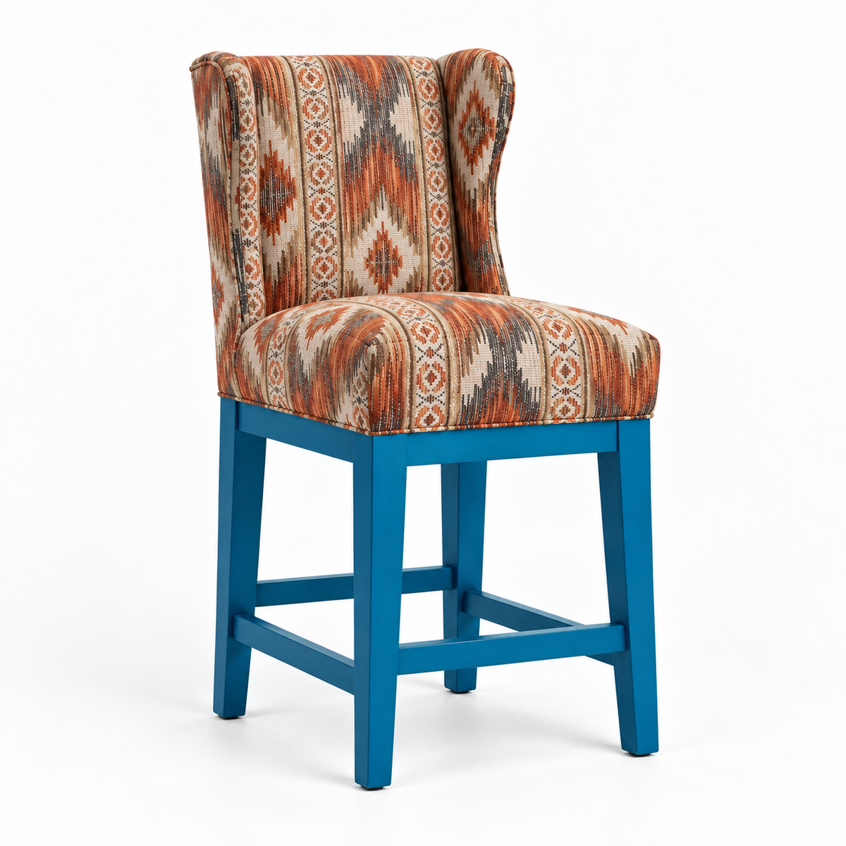 Patterned Upholstered Counter & Bar Stool