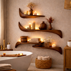 Floating Wall Shelves – Sculptural Solid Wood Shelves for Organic Wall Decor