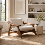 Curved Frame Wood Lounge Chair