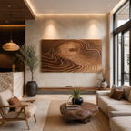 Tree Ring Wood Wall Art – Solid Wood Carved Wall Decor for Living Room Decor