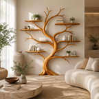 Tree Wall Shelf – Solid Wood Sculptural Shelf for Living Room Decor