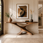 X-Base Console Table – Sculptural Solid Wood Entryway Table