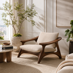 Curved Frame Wood Lounge Chair