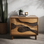 Artisan Solid Wood Bedside Table – Sculptural Nightstand for Modern Bedroom