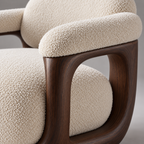 Sculptural Bouclé Swivel Lounge Chair
