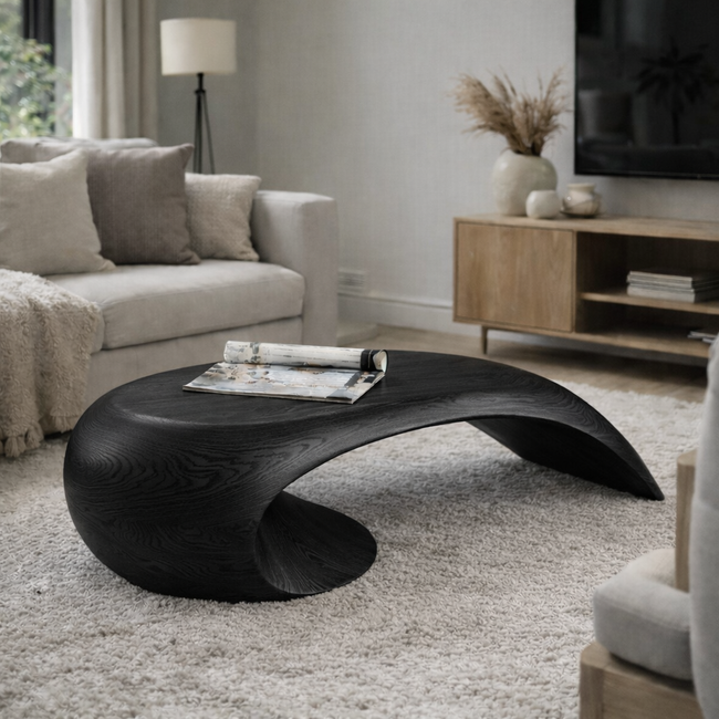 Wave Coffee Table – Sculptural Solid Wood Table for Luxury Living Room Main Image