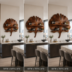 Ginkgo Leaf Wood Wall Shelf – Solid Wood Wine Display Shelf for Dining Room Decor