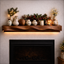 Solid Wood Live Edge Fireplace Mantel – Warm Rustic Accent Shelf