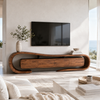 Floating TV Stand – Solid Wood Media Console for Living Room