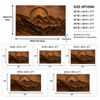 Mountain Wood Wall Art – Solid Wood Carved Landscape Wall Decor for Living Room Decor