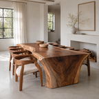 Live Edge Wood Dining Table – Solid Wood Statement Table for Dining Room Decor