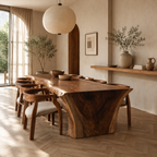 Live Edge Wood Dining Table – Solid Wood Statement Table for Dining Room Decor