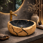 Marble Vessel Sink – Hand-Carved Bathroom Sink for Modern Vanity Decor