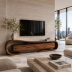 Floating TV Stand – Solid Wood Media Console for Living Room