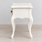 Vintage Curved Leg Nightstand with Patterned Drawer