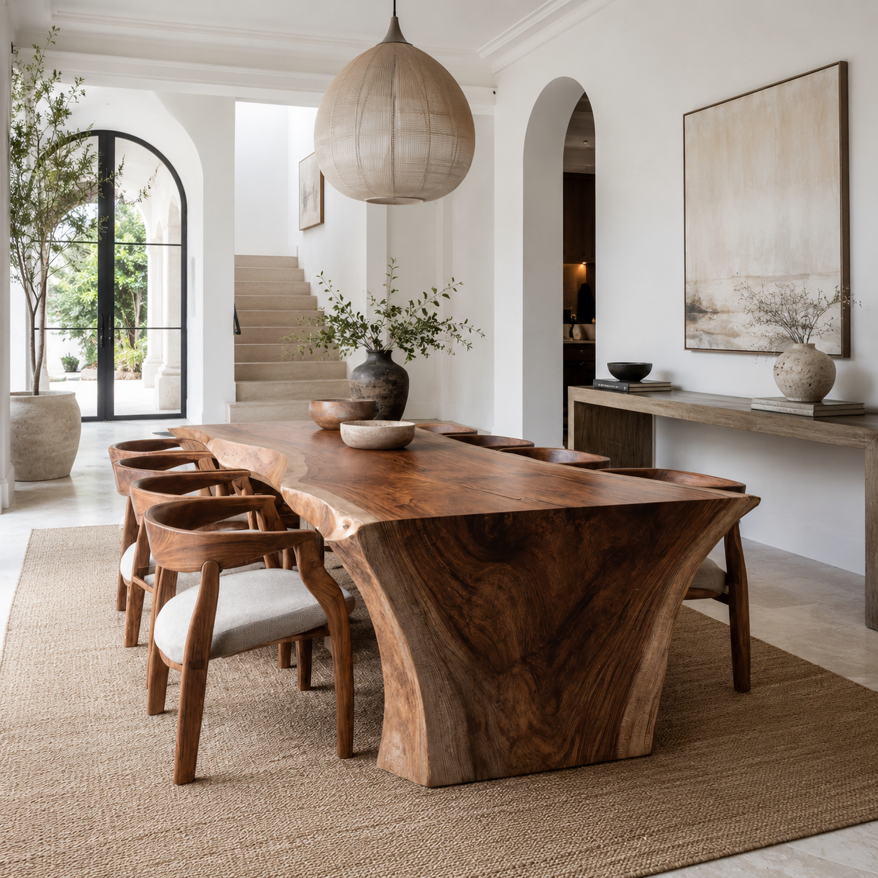 Live Edge Wood Dining Table – Solid Wood Statement Table for Dining Room Decor