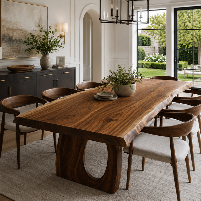 Live Edge Dining Table – Solid Wood Table for Dining Room Hover Image