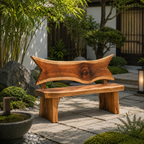 Live Edge Wood Outdoor Bench – Solid Wood Garden Bench for Patio Decor